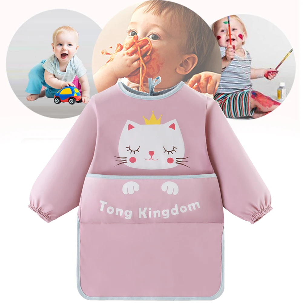 Детский нагрудник фартук водонепроницаемая эластичная манжета на шнуровке для