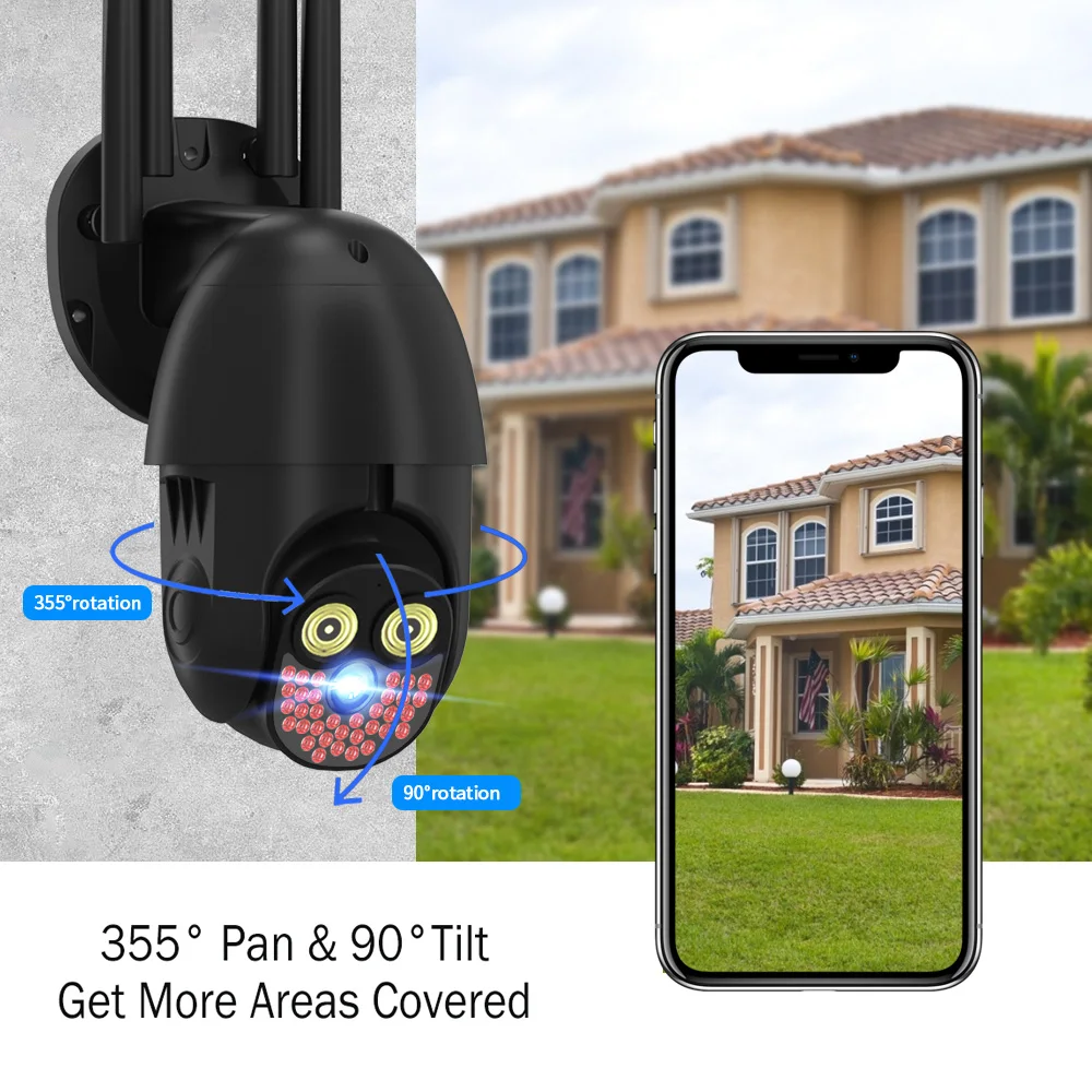 

HD 1080P WIFI IP PTZ Camera 37LED IR Auto Tracking Speed Dome WiFi Wireless CCTV Camera Security Surveillance Waterproof Camera