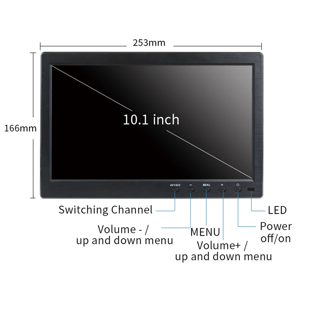 Портативный монитор для ПК 13 3 &quotHD 1366x768 ЖК телевизора PS4 с HDMI VGA USB AV BNC 12/10 1 дюйм
