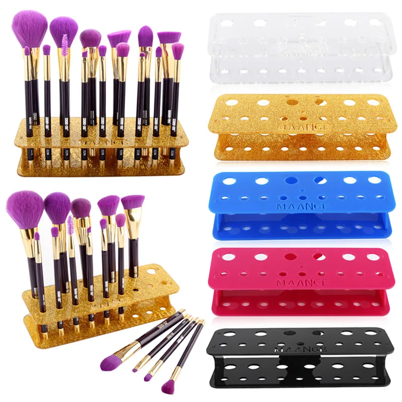 Недавно 15 отверстий акриловый держатель кистей для макияжа дисплей полка