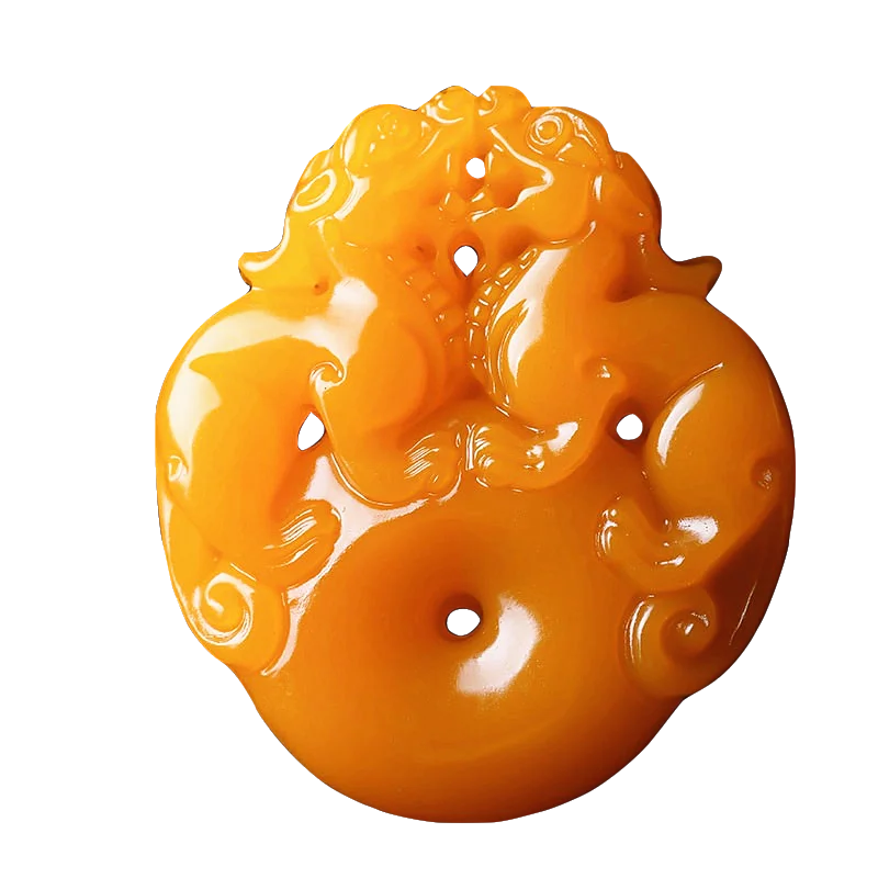 

Natural Yellow Jade Pixiu Pendant Chinese Necklace Hand-Carved Charm Jewelry Amulet Fashion Accessories for Men Women Lucky Gift
