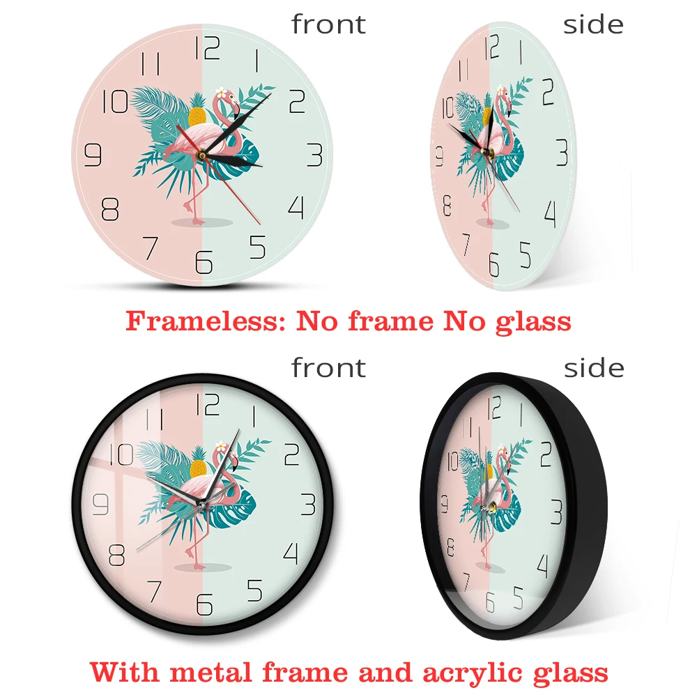Настенные часы с тропическим фламинго настенные украшения для детской комнаты