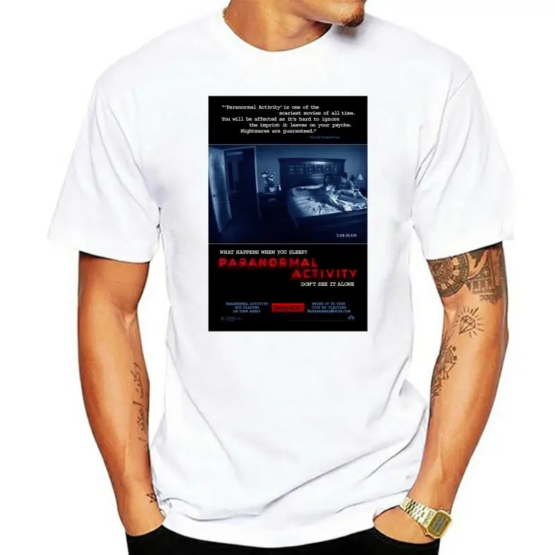 

Paranormal Activity Cool Horror Cult Classic Movie Poster Fan T Shirt