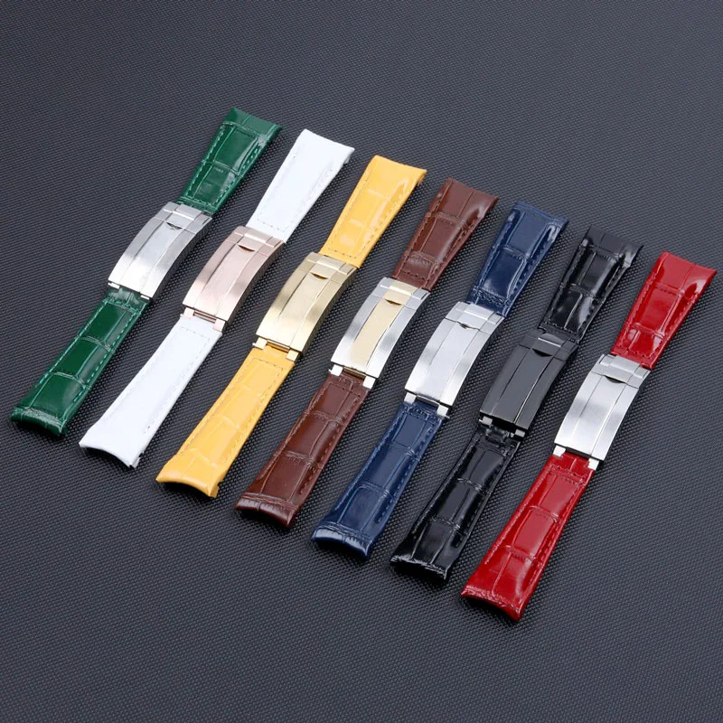 Кожаный ремешок для часов мужчин и женщин аксессуары Rolex green water ghost Daytona кожаный