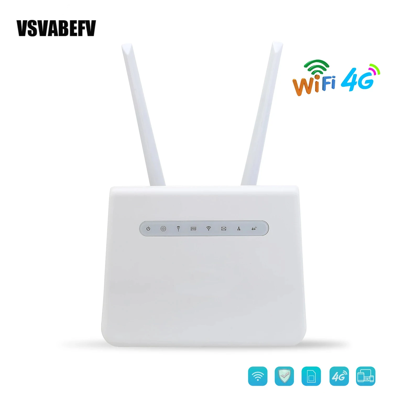 150Mbps 4G Router Unlocked 4G CPE Wifi Router CAT4 4G SIM Card Modem Mobile Wifi Hotspot Support 4G to LAN Port 32 WiFi Users
