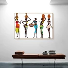 Картина маслом на холсте африканская традиционная черная женщина, постеры и принты, Скандинавская Настенная картина, домашний декор