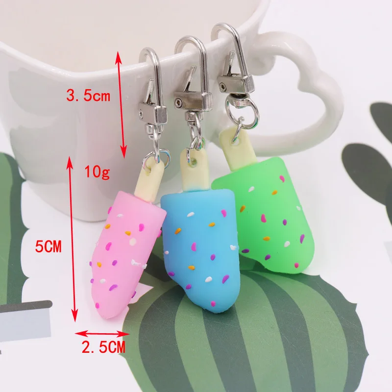 

New Summer creative ins wind candy color soft ice cream key ring car bag pendant Jewelry