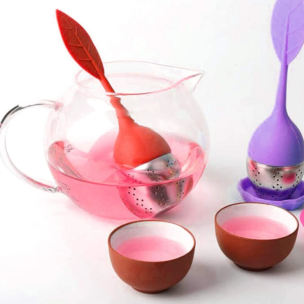 

12PCS Lotus Shaped Stainless Steel With Silicone Handle Drip Tray Loose Leaf Herb Tea&Coffee Strainer Measure Intense Infuser