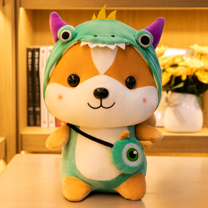 

Cute little squirrel doll dinosaur plush toy elk children's doll birthday gift Shiba Inu doll super cute