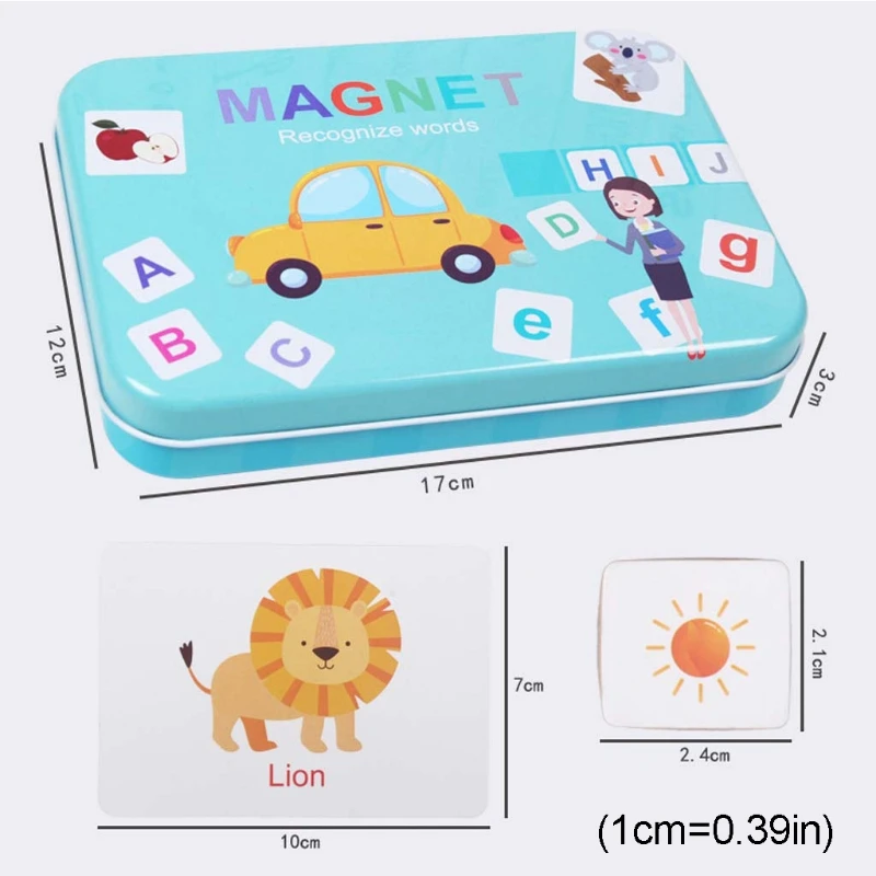 

C5AA Wooden Magnetic Letters Numbers Toys Fridge Magnets Alphabet Word Cards Spelling Counting Game Learning Math for Toddler