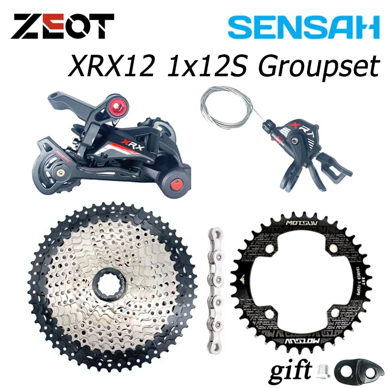 

SENSAH XRX12 1X12S Groupset 12 Speed Shift lever Derailleur SUNSHINE Cassette 46T 50T 52T KMC X12 Chain 104BCD Chainring 32-38T