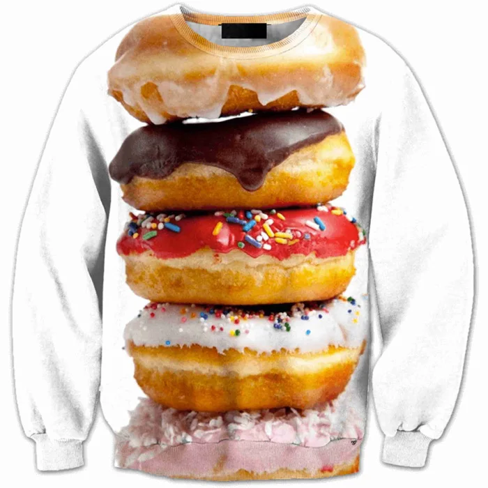 

Мужские толстовки CNUUIKOOEK, 3D многослойная Толстовка с принтом пончиков, пуловер с длинным рукавом, популярные Брендовые мужские толстовки