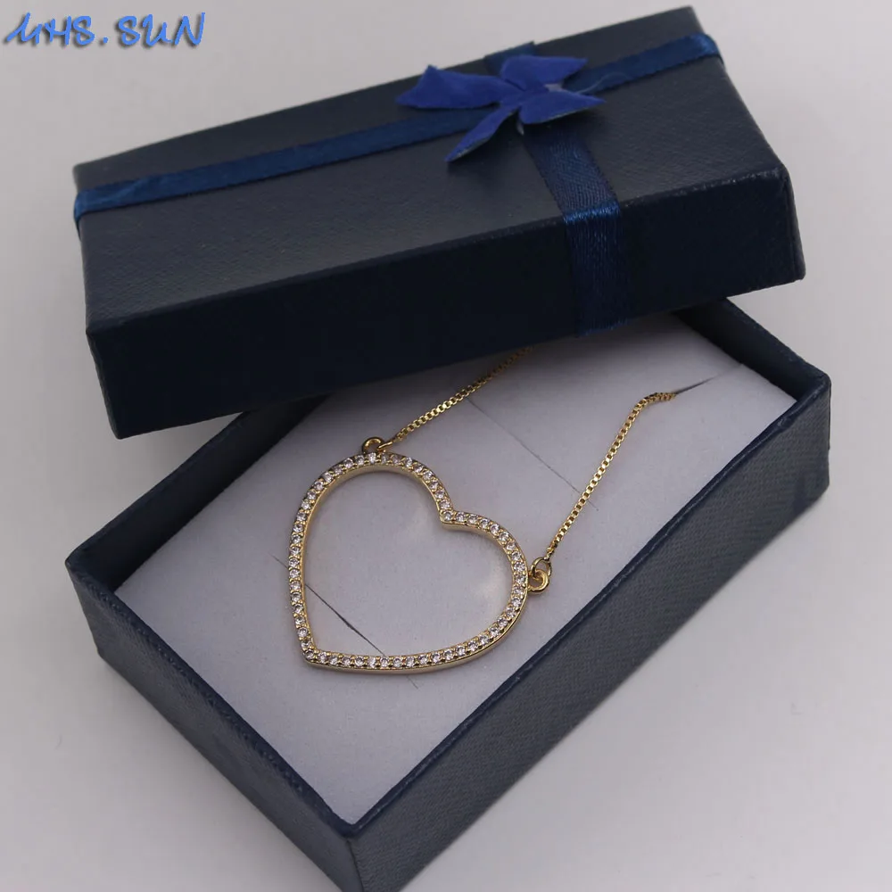 MHS.SUN модное ожерелье с подвесками в форме сердца из циркония для женщин и девушек