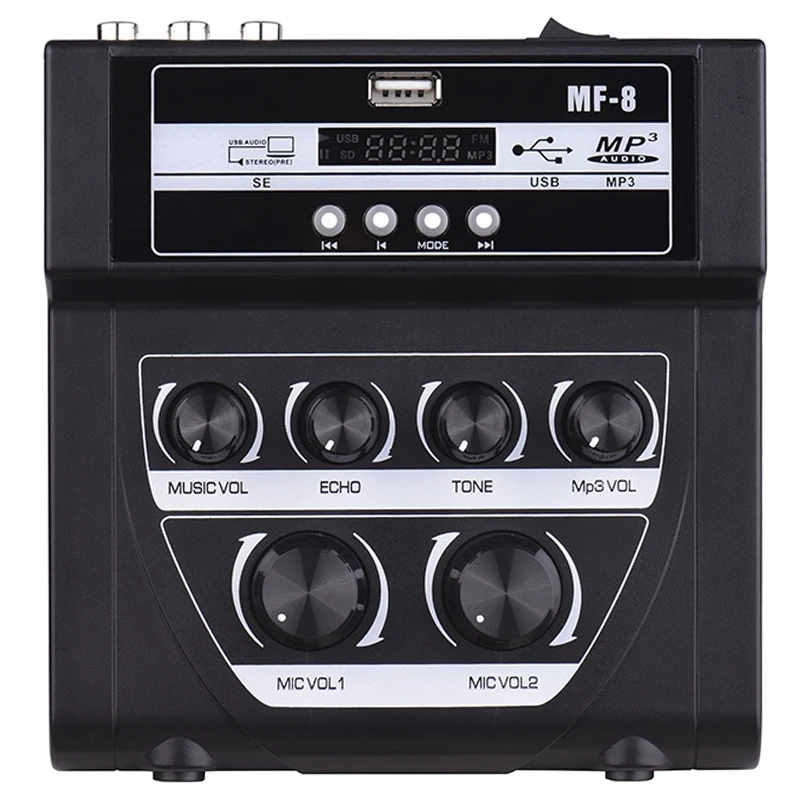 MF8 мини портативный микрофон аудио Миксер с USB DJ звук смешивания домашний