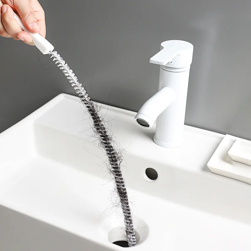 

2pcs 45cm Flexible Sewer Cleaning Brush Kithen Bath Floor Drain Cleaner Sink Pipe Cleaner Hair Removal Plug Hole Remover