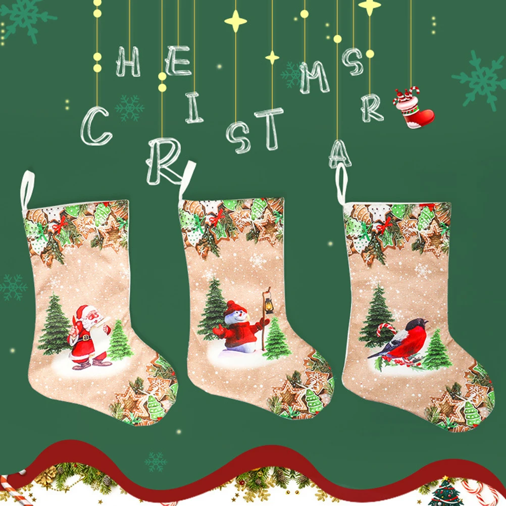 Рождественский чулок мини носок Санта Клаус сладкий подарок в сумочке