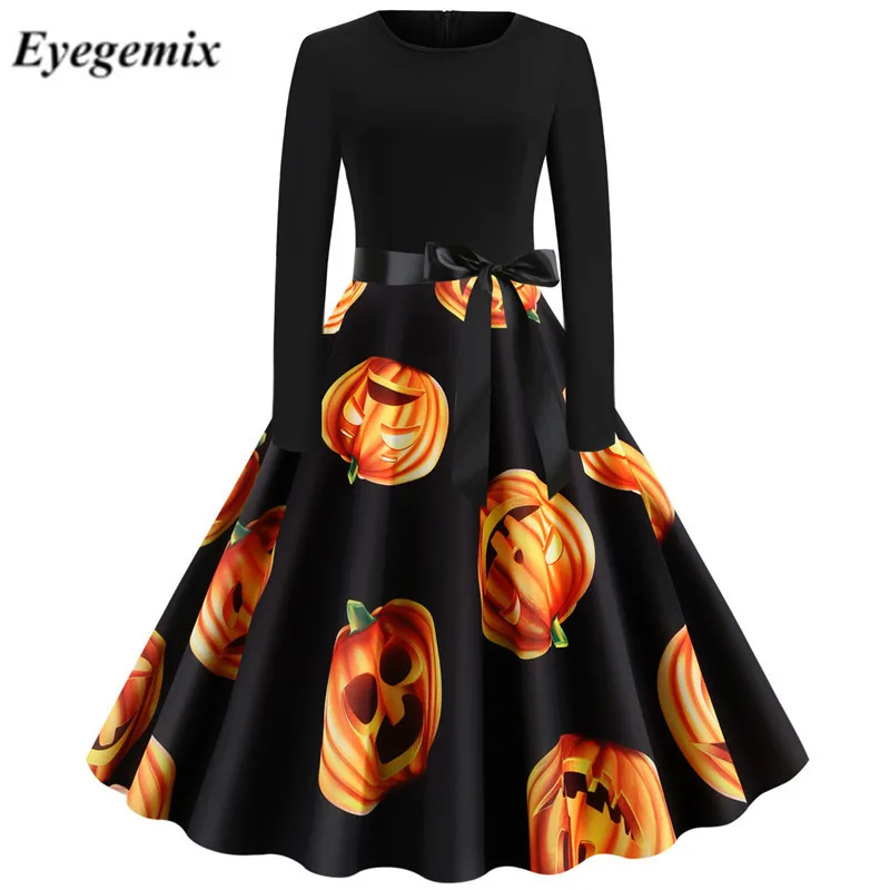 Для женщин маскарадный костюм в винтажном стиле с длинным рукавом 50s 60