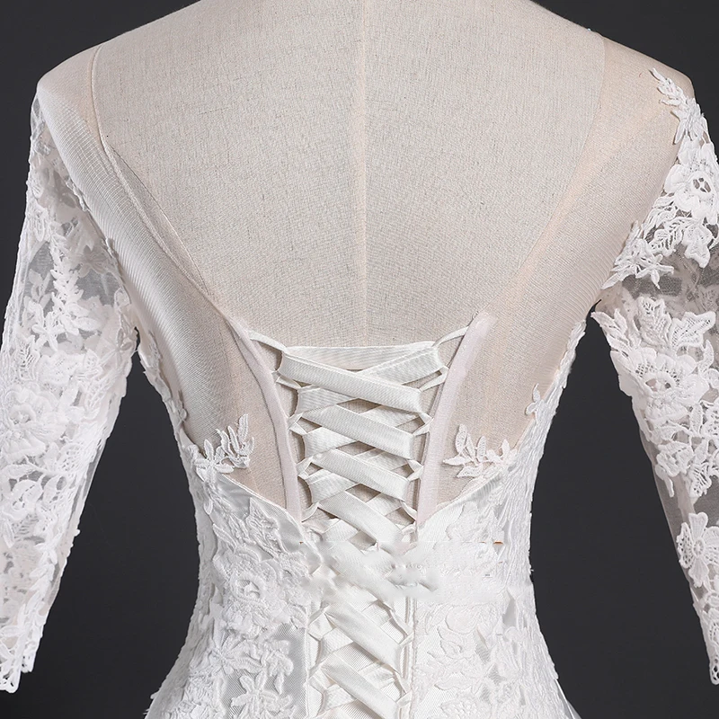 Vivian's Bridal винтажное атласное кружевное свадебное платье с аппликацией с полурукавом и вырезом на спине, кружевное свадебное платье