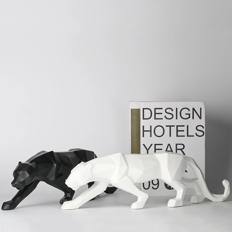 Статуя леопарда из смолы современная абстрактная Геометрическая стильная
