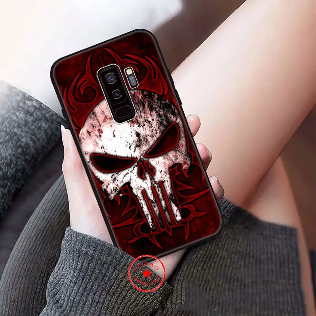Мягкий силиконовый чехол Marvel The Punisher для Samsung Galaxy S20 S10 S9 S8 Plus Lite Ultra S6 S7 Edge S10e |