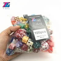 100pcs dice random polyhedral plastic fun color style enjoy leisure timeholiday party game entertainment