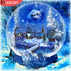 HUACAN алмазная мозайка  Хрустальный шар кустарный алмазная вышивка декорации зима полная выкладка Рождественский подарок