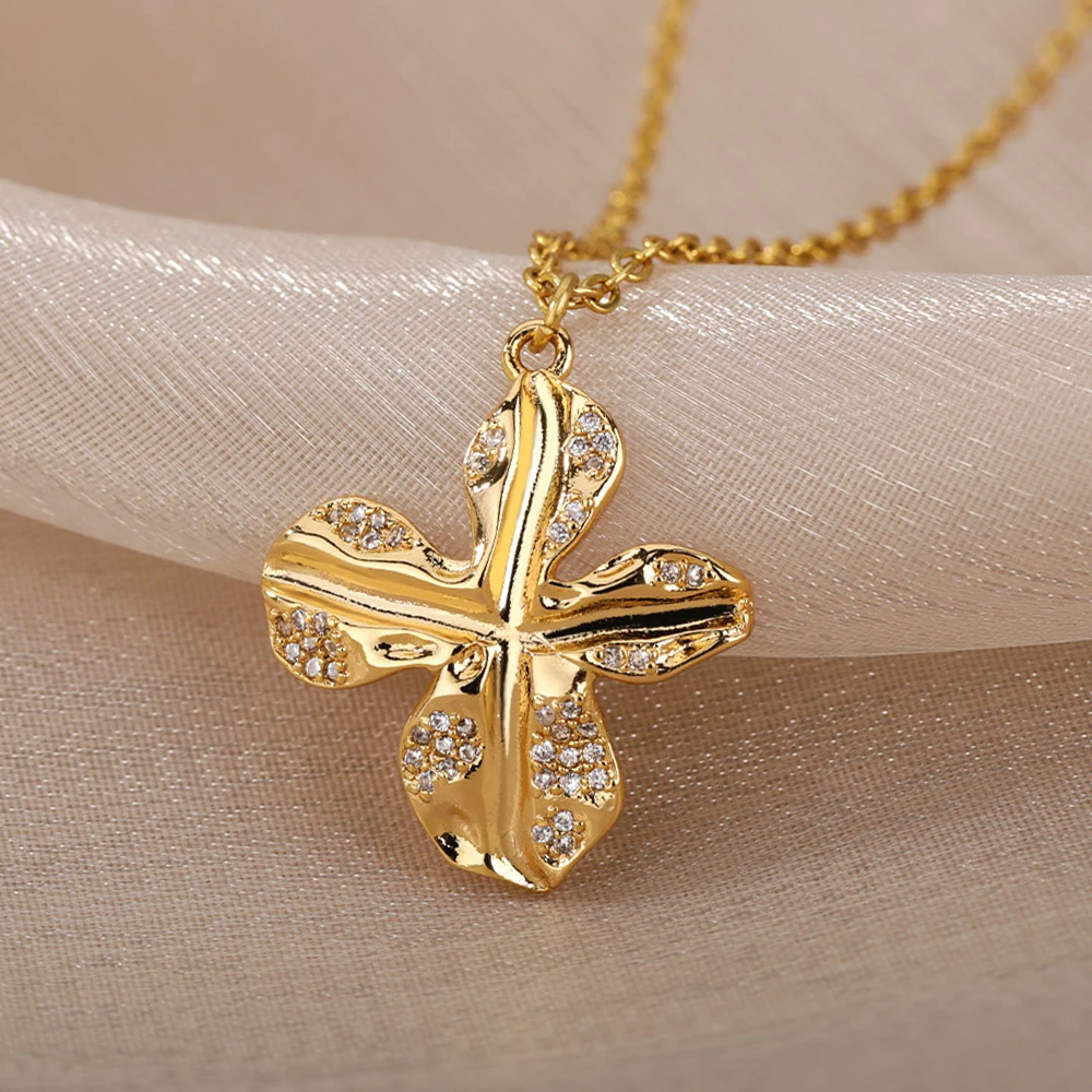 

Vintage Irregular Leaf Pendant Necklace for Women Goth Choker Chain Necklace Stainless Steel Jewelry Gifts On-Sale