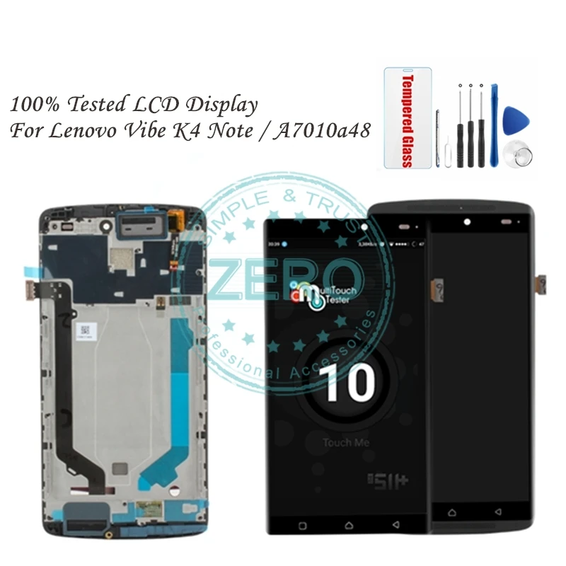 ЖК-дисплей с рамкой для Lenovo K4 Note сенсорный экран A7010a48 A7010 дигитайзер запасные