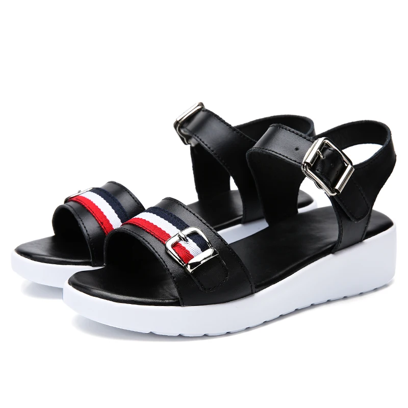 Роскошные летние спортивные сандалии с пряжкой и тесьмой женские пляжные из