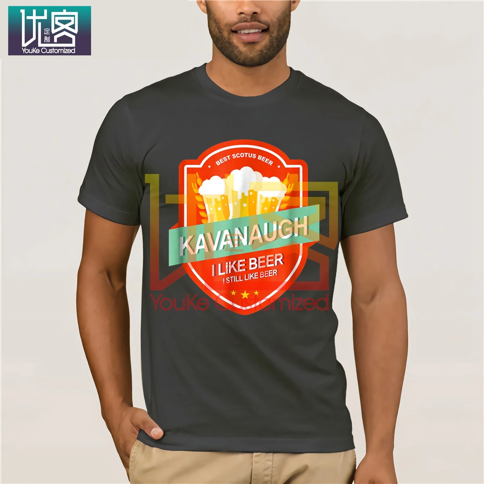 Pro Trump Kavanaugh Shirt I Like Beer Humor Tee 100% Cotton Tops Graphic Amazing short sleeves unique | Мужская одежда