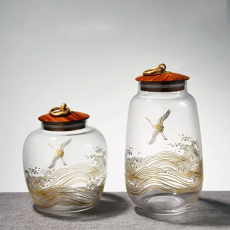 Китайский классический резной стеклянный котелок для чая Герметичная Бутылка