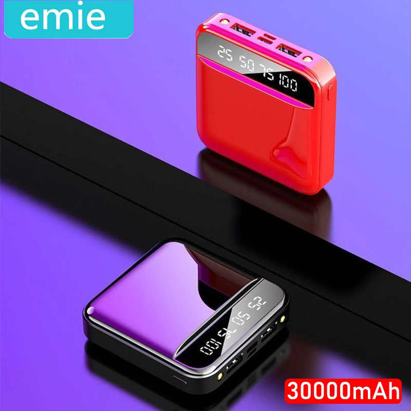 Горячая mi ni power Bank 30000mAh bank зарядное устройство с двумя usb портами Внешняя батарея