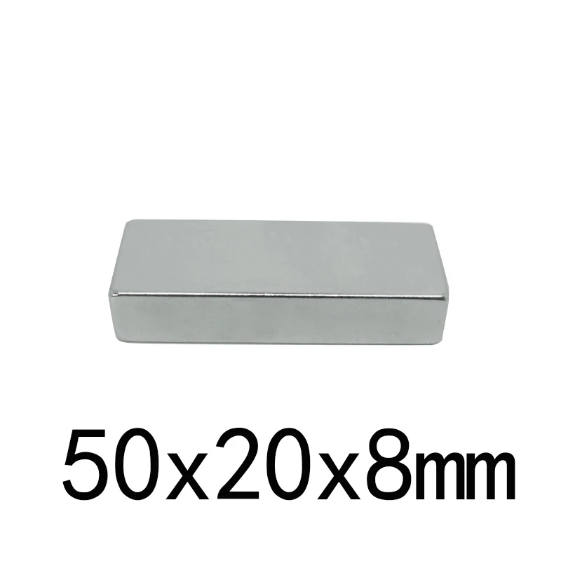 

2/5/10PCS Strong Sheet Rare Earth Magnet 50x20x8mm Rectangular Neodymium Magnets N35 Block Magnet 50*20*8mm