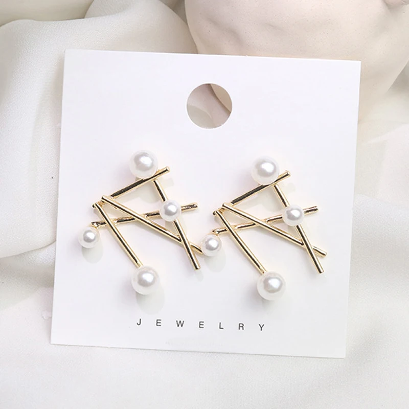 Простые геометрические асимметричные серьги гвоздики Необычные Асимметричные