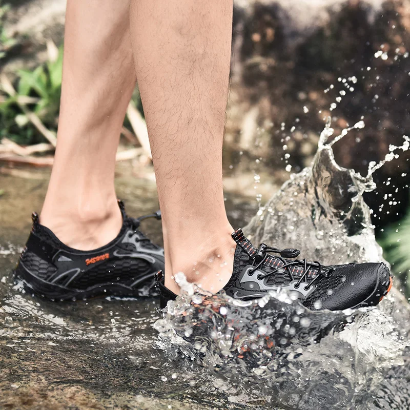 JIEMIAO High Quality Men Trekking Hiking Shoes Lightweight Outdoor Climbing Jogging Sneakers Woodland Hunting Tactical Shoes