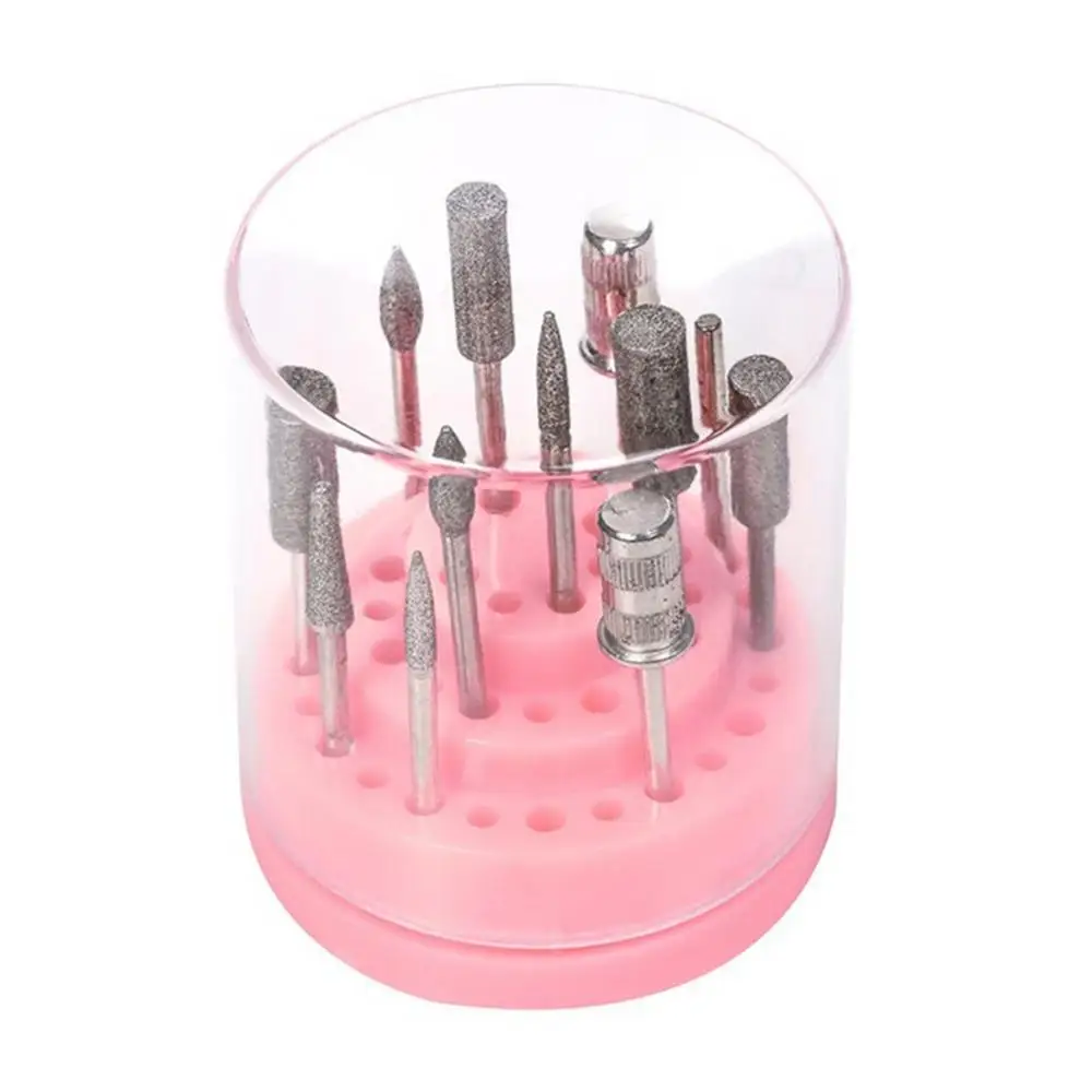 

50% Hot Sale 48 Holes Nail Drill Bit Box Holder Tungsten Steel Sanding Head Base Display Rack