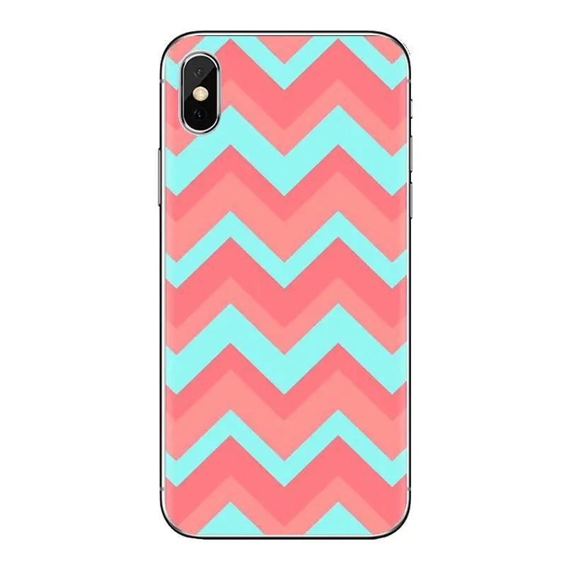 Gray And Mint Green Chevron Transparent Soft Cases Covers For iPod Touch Apple iPhone 4 4S 5 5S SE 5C 6 6S 7 8 X XR XS Plus MAX |