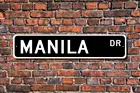 Манильный знак, подарок, Манила, посетитель, сувенир, Филиппинский город, Манила, Настенный декор, жестяной знак 6x16 от SiYooca