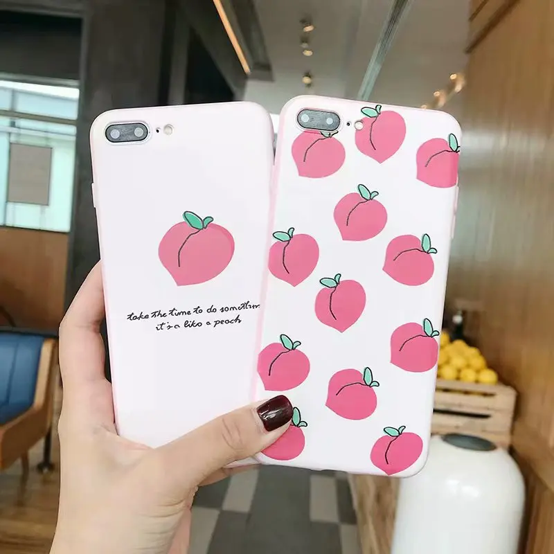 Летние персиковые чехлы с фруктами авокадо для iphone XR милые буквами телефонов XS Max