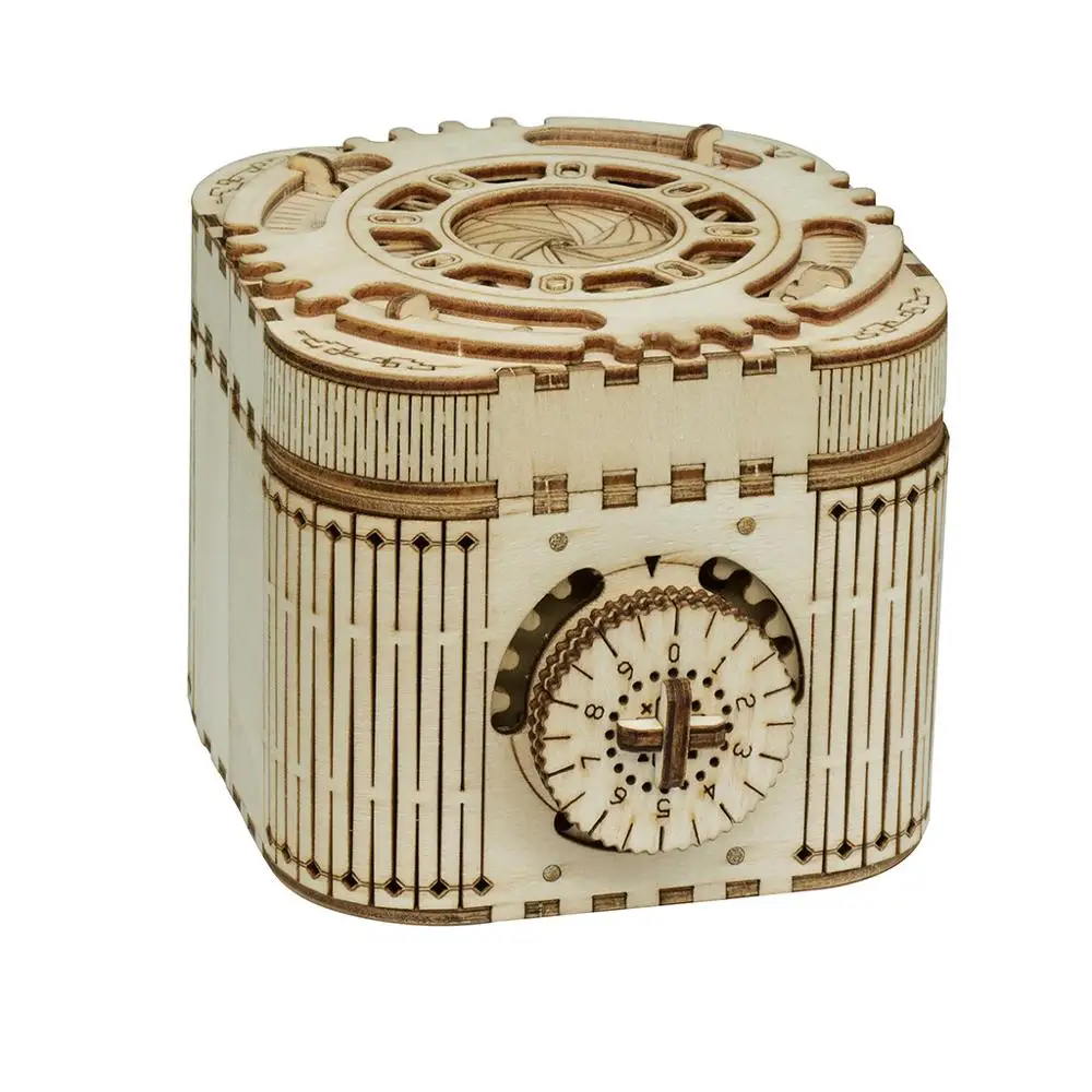 

Rantion Creative DIY 3D Wooden Mechanical Transmission Cipher Music Model Treasure Assembled Box Game Set Toy Gift For Children