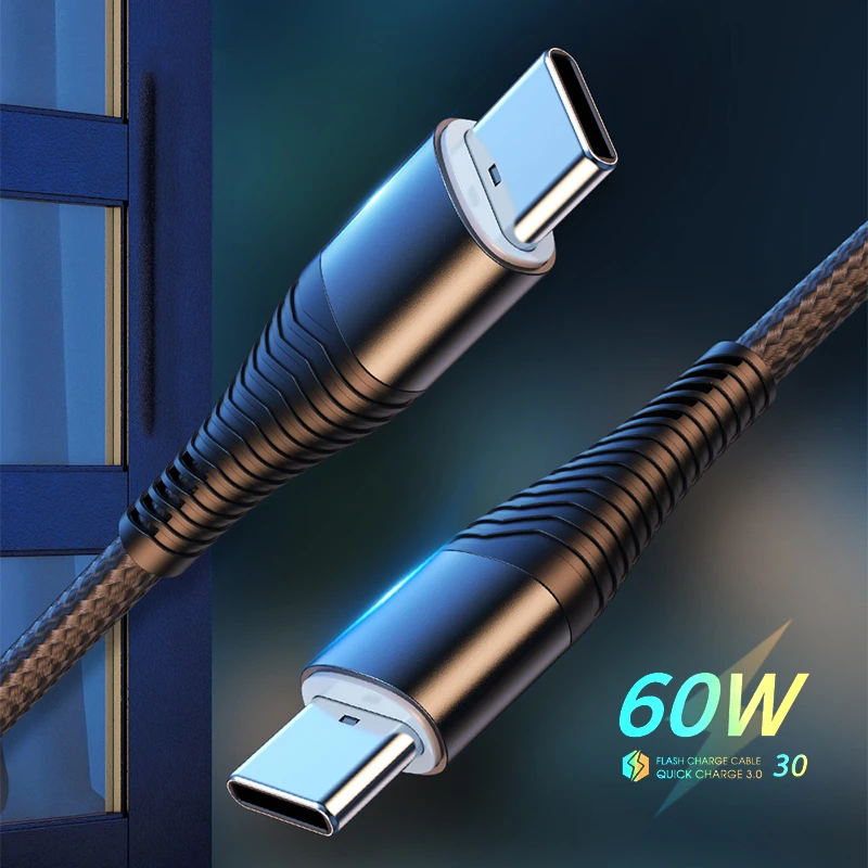 

3A Phone Charger Cable Mobile Phone USB C To USB Type C Fast Charging Data Tran Cord For Xiaomi 11 Redmi Huawei P40 Samsung S20