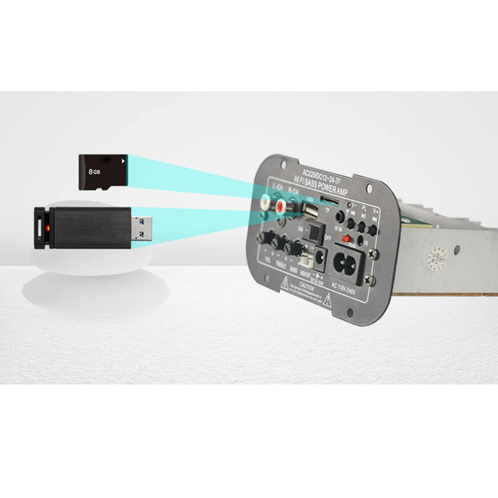 Плата усилителя аудио bluetooth Amplificador USB ЦАП FM радио TF плеер сабвуфер DIY 12/24V для