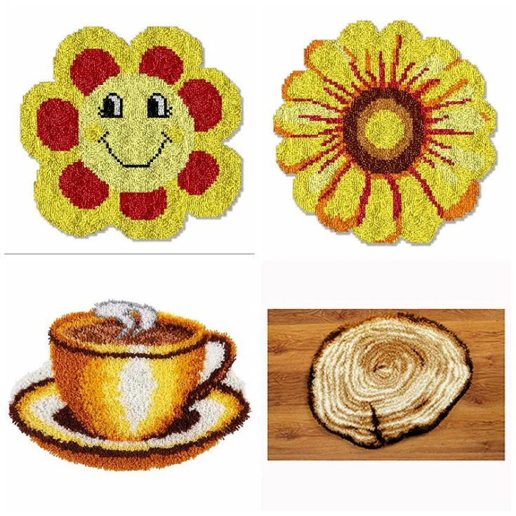 Высококачественный холст 100 карат с вязаной синей линией для защелки ковер