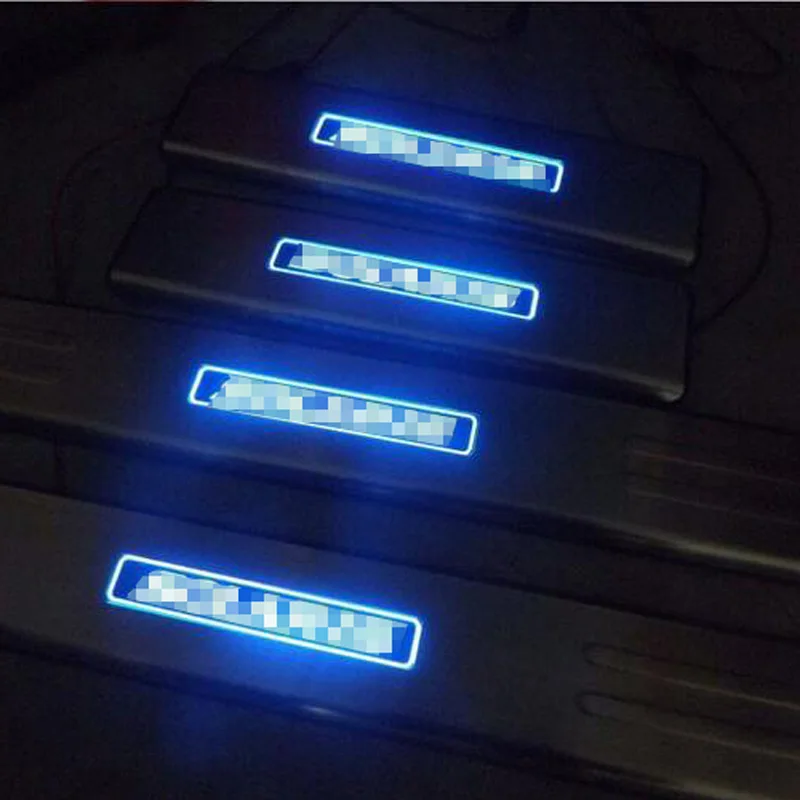 4 шт. наклейки на порог автомобильной двери с светодиодной лентой для Hyundai Solaris 2012