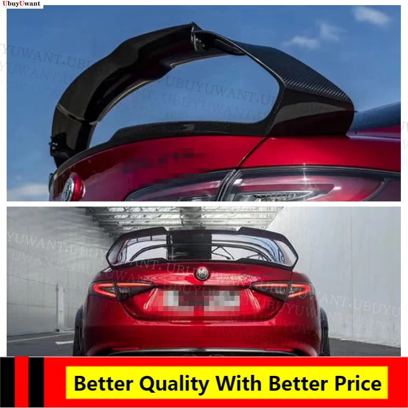 

CARbon Fiber Rear Spoiler For Alfa Romeo Giulia Sedan Quadrifoglio Verde 2015 - UP Rear Wing Carbon Fiber