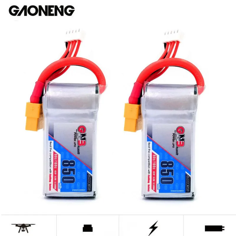 Gaoneng GNB 14 8 V 850mAh 4s 80C/160C Lipo аккумулятор XT60 XT30 для FPV BetaFPV дрона квадрокоптера iFlight Green
