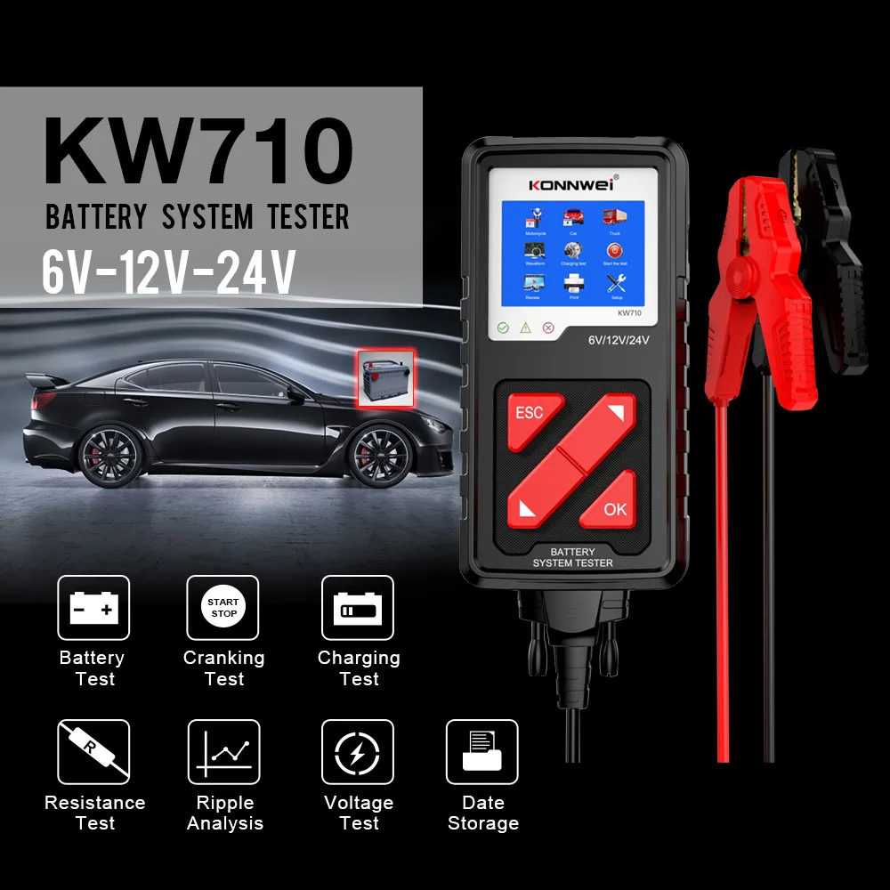 The new KW710 6 v and 24 the car truck motorcycle yacht lawn mower battery cell detector etc |