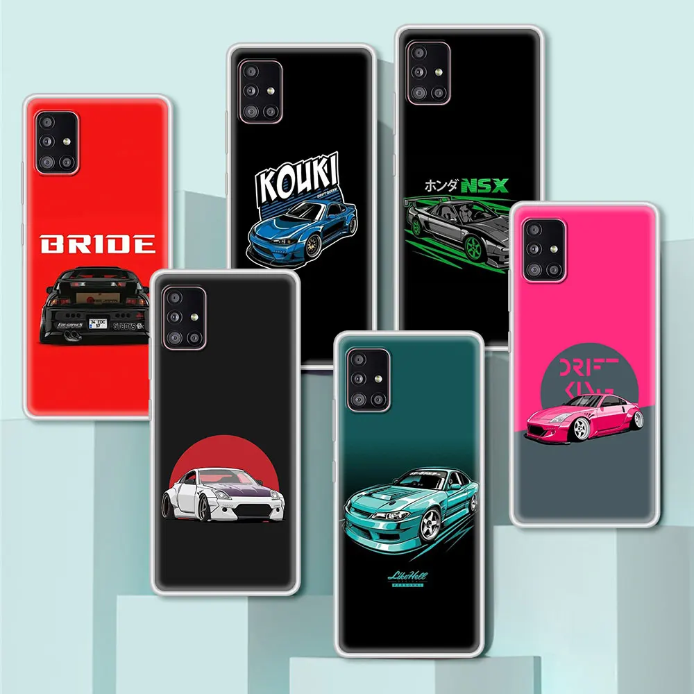 

Sports Car Jdm Drift Translucent Matte Phone Case For Samsung Galaxy A51 A52 A71 A32 A72 5G A12 A31 A21s A02s A41 A11 A91 Cover