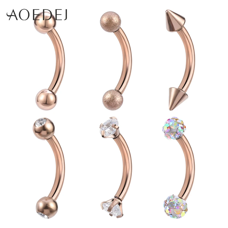 Кольцо AOEDEJ из розового золота для пирсинга бровей ювелирное изделие нержавеющей