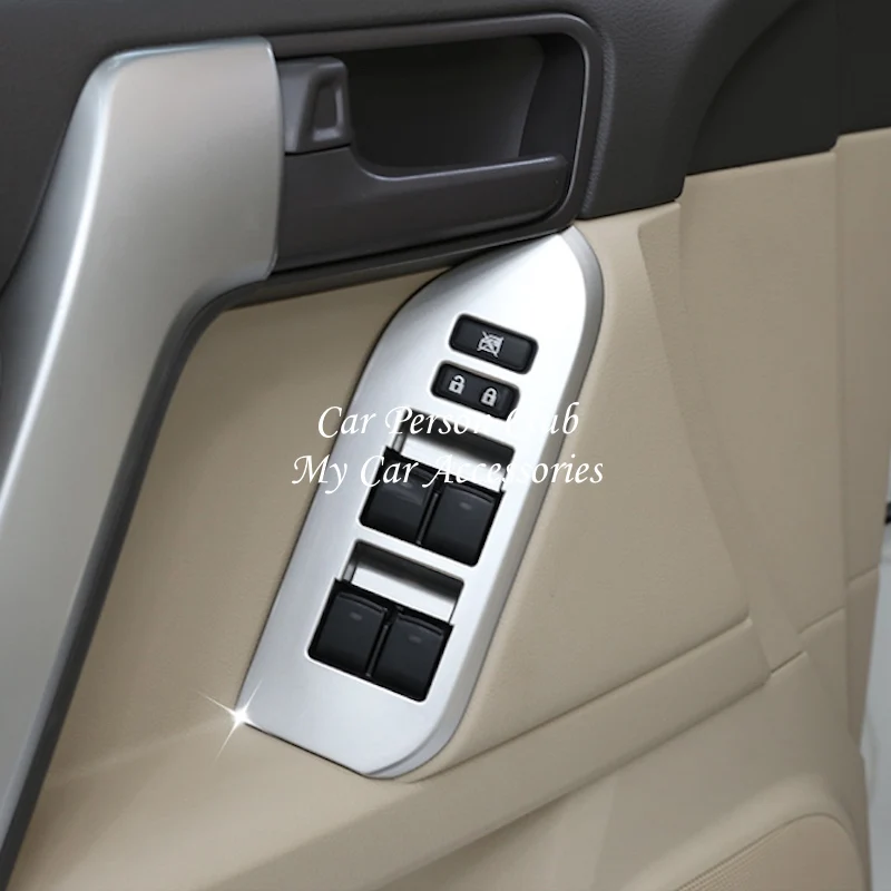 Для Toyota Land Cruiser Prado 150 2010- двери, окна, стекло, подъемный переключатель, крышка, интерьер, подлокотник, панель, отделка, АБС-пластик, автомобильные аксессуары